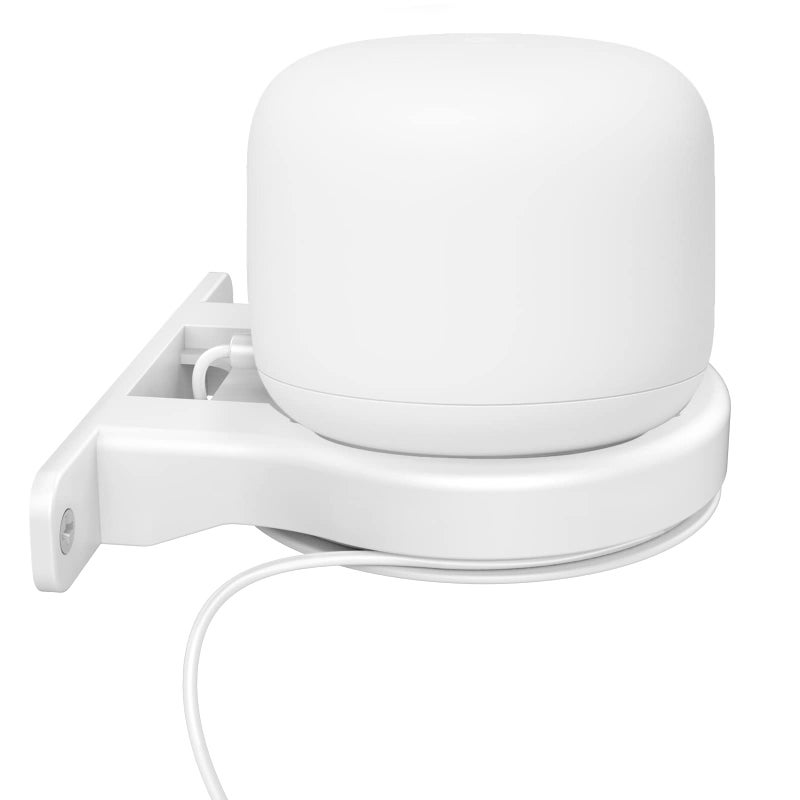 Delidigi حامل حائط دليديجي ABS متوافق مع جهاز توجيه ناست واي فاي - حامل رف AC2200 لجهاز ناست واي فاي [إدارة كابلات مدمجة] (أبيض) - Image 1
