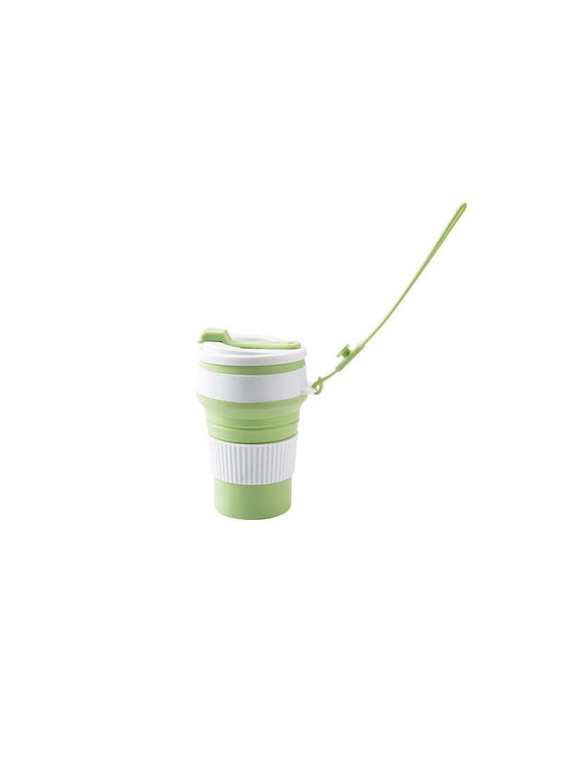 Silicone Portable Folding Cup Large Capacity Office Business Camping Coffee Cup Juice Cup Travel Gargle Cup Green (opp bag)