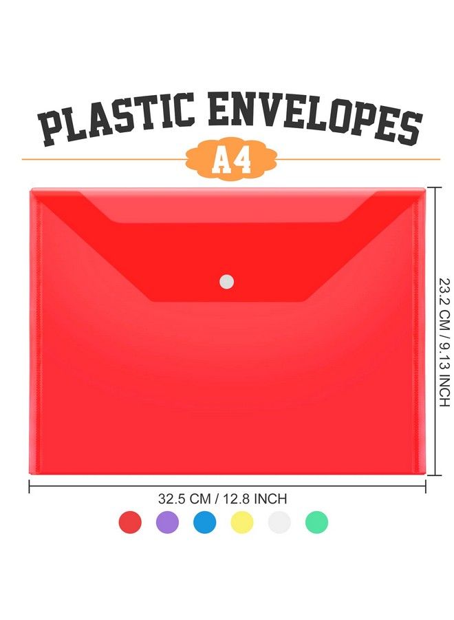LEOBRO 24 Pack Plastic Envelopes With Snap Closure Plastic File Folders For Documents Us Letter A4 Size Clear Poly Envelopes Folders File Bags Reusable Document Envelopes For School Office Supplies  - Image 3