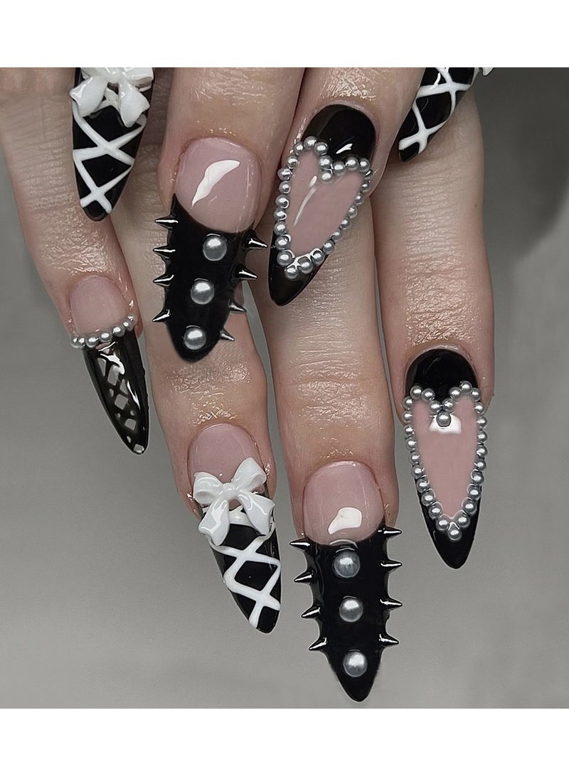 Goolsky Nail art wear, nail love chain, water drop diamond burst flash, fake nail patch, premium sense detachable - Image 1