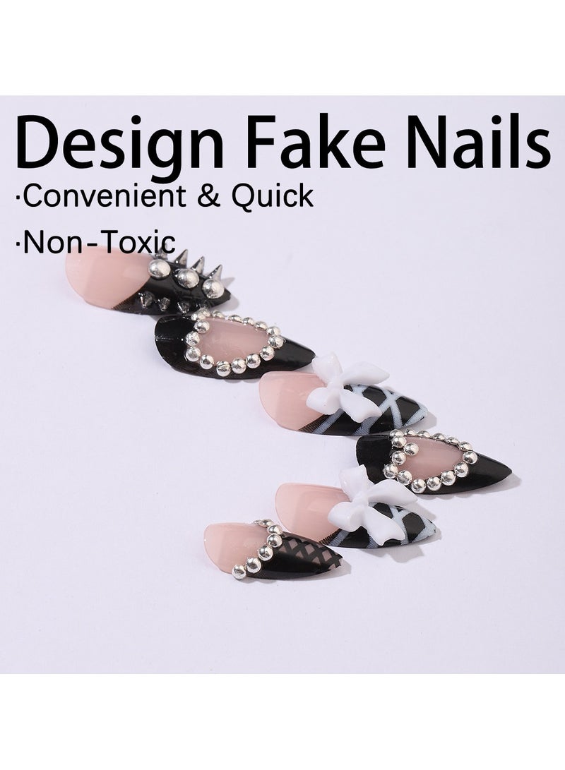 Goolsky Nail art wear, nail love chain, water drop diamond burst flash, fake nail patch, premium sense detachable - Image 3