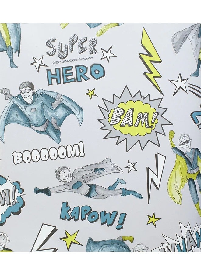 JAMEEL IMAGINE FUN - Action-Packed Superhero Wallpaper - Comic Book Design with "POW!" "BAM!" and More - Kids Bedroom or Playroom Decor  - Image 1