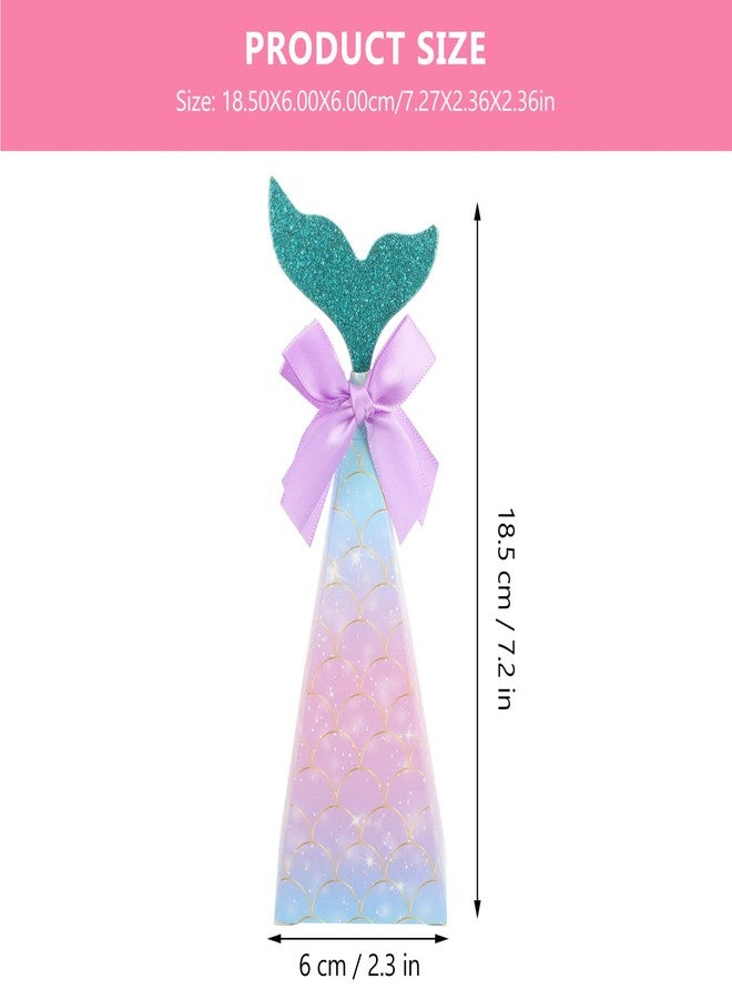 KALLORY 20pcs Mermaid Party Boxes Favors Mermaid Gift Bags with Thank You Stickers for Kids Birthday Baby Shower Under The Sea Party Decorations - Image 5
