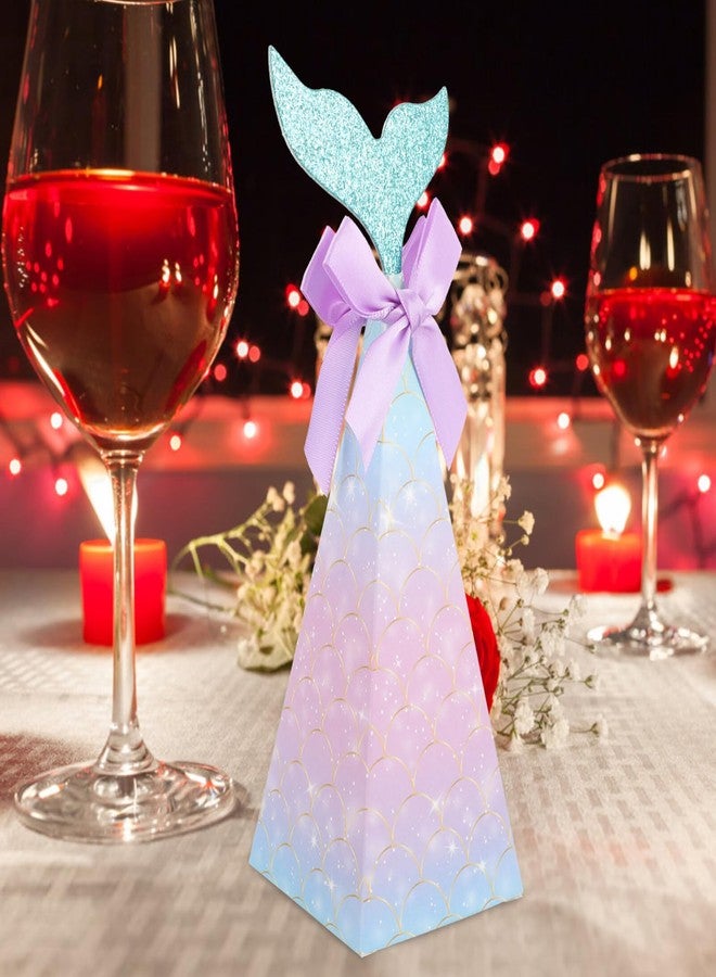 KALLORY 20pcs Mermaid Party Boxes Favors Mermaid Gift Bags with Thank You Stickers for Kids Birthday Baby Shower Under The Sea Party Decorations - Image 3