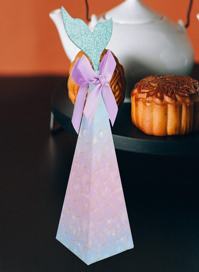 KALLORY 20pcs Mermaid Party Boxes Favors Mermaid Gift Bags with Thank You Stickers for Kids Birthday Baby Shower Under The Sea Party Decorations - Image 4