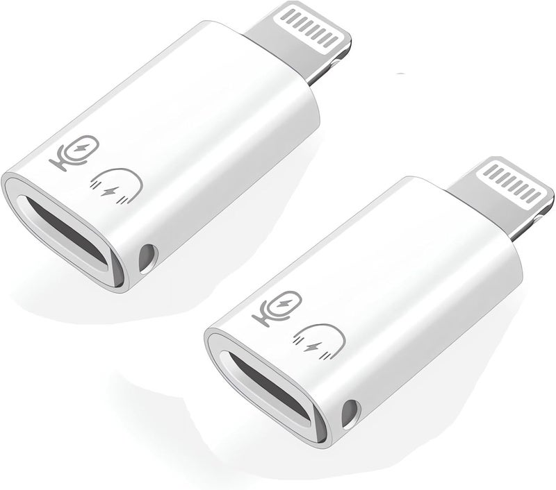 CREHAO [Apple MFi Certified] 2 Pack Lightning Male to USB C Female Headphones Adapter,Lightning Headphones to Type C Aux Audio Adopter Connector Dongle for iPhone 14/13/12/11/8/7/Plus/Pro Max/6 NO Call - Image 1