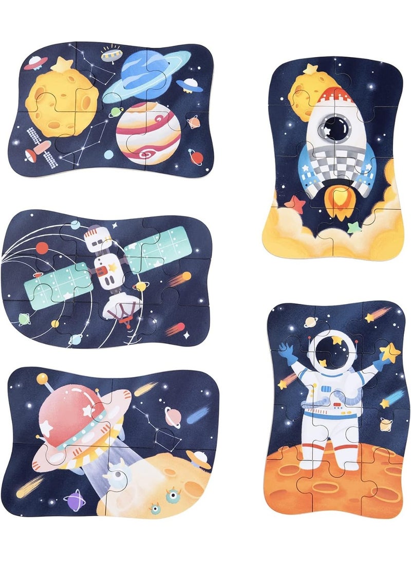 KASTWAVE Astronaut Puzzles for 3 4 5 6 Year Olds, Dinosaur Jigsaw Puzzles with Iron Box for Storage, Dinosaur Toys Gifts for Boys, Girls, Kids and Children (Astronaut Jigsaw) - Image 2