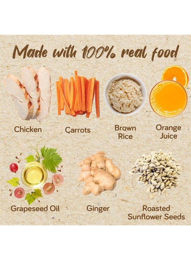 REAL FOOD BLENDS Real Food Blends Chicken, Carrots & Brown Rice - Pureed Food Meal for Feeding Tubes, 9.4 oz Pouch (Pack of 12 Pouches)  - Image 5