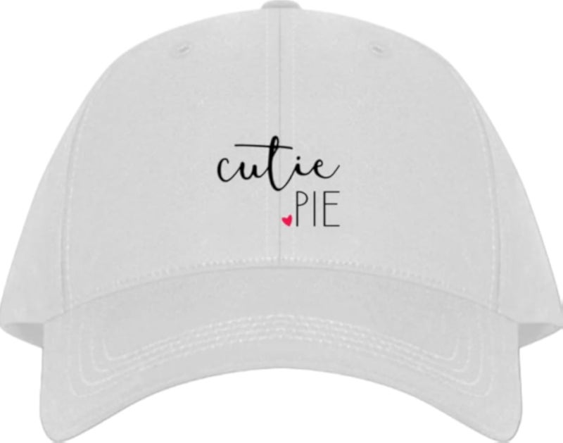 cutie PIE Plain unisex baseball cap White