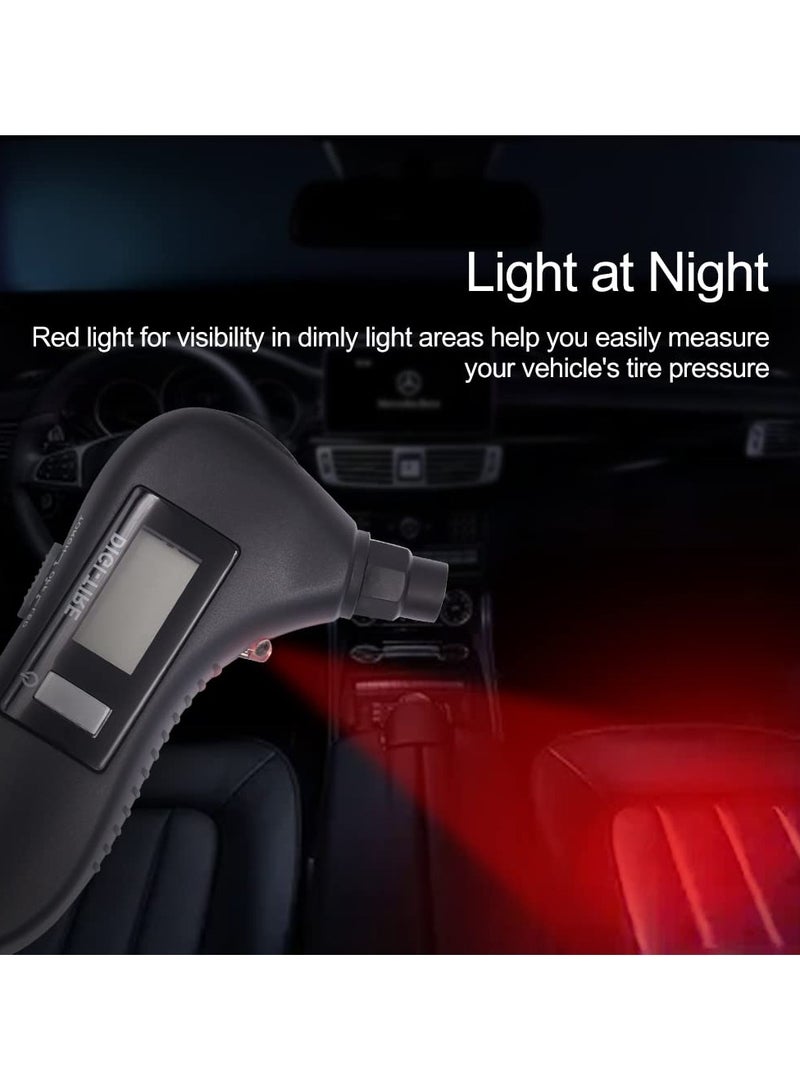 Generic Digital Tire Pressure Gauge, 5 in 1 Rescue Emergency Escape Tools of LED Flashlight, Glass Hammer, Seat-Belt Cutter, Red Safety Light and Tire Gauge for Car, Motorcycle.  - Image 5