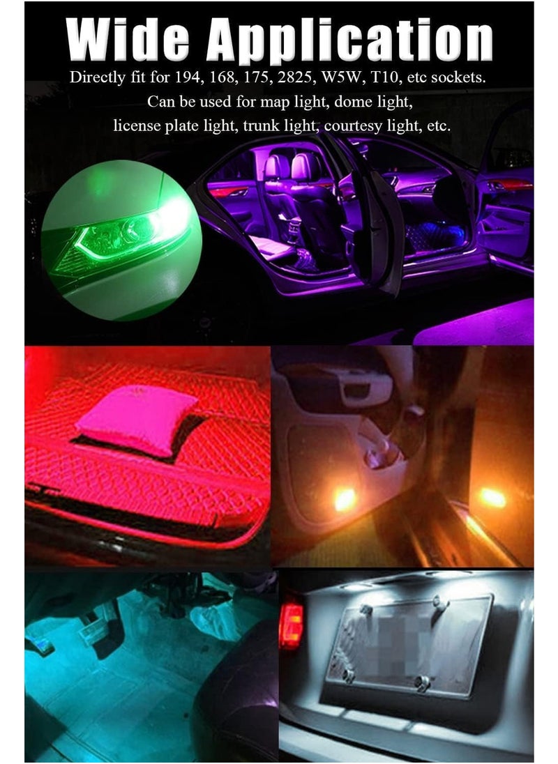 SYOSI - Led Bulb, 194 168 Led Bulb, White Super Bright 2825 W5W T10 Wedge Led Replacement Bulbs Error Free for Car Dome Map Door Courtesy License Plate Lights 10PCS WHITE - Image 1