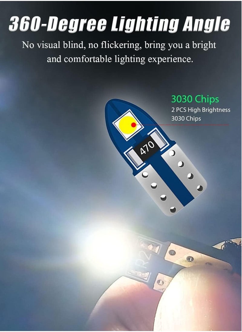SYOSI - Led Bulb, 194 168 Led Bulb, White Super Bright 2825 W5W T10 Wedge Led Replacement Bulbs Error Free for Car Dome Map Door Courtesy License Plate Lights 10PCS WHITE - Image 1