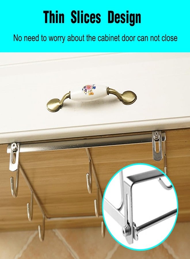Heiboa Mug Holder Under Cabinet for 1.18"- 1.96" Thickness Cabinet Base, 9 Hooks Cup Organizer Hanging Coffee Mug Rack Tea Cup and Utensil Hooks Drilling Free Mug Hanger Under Shelf - Image 5