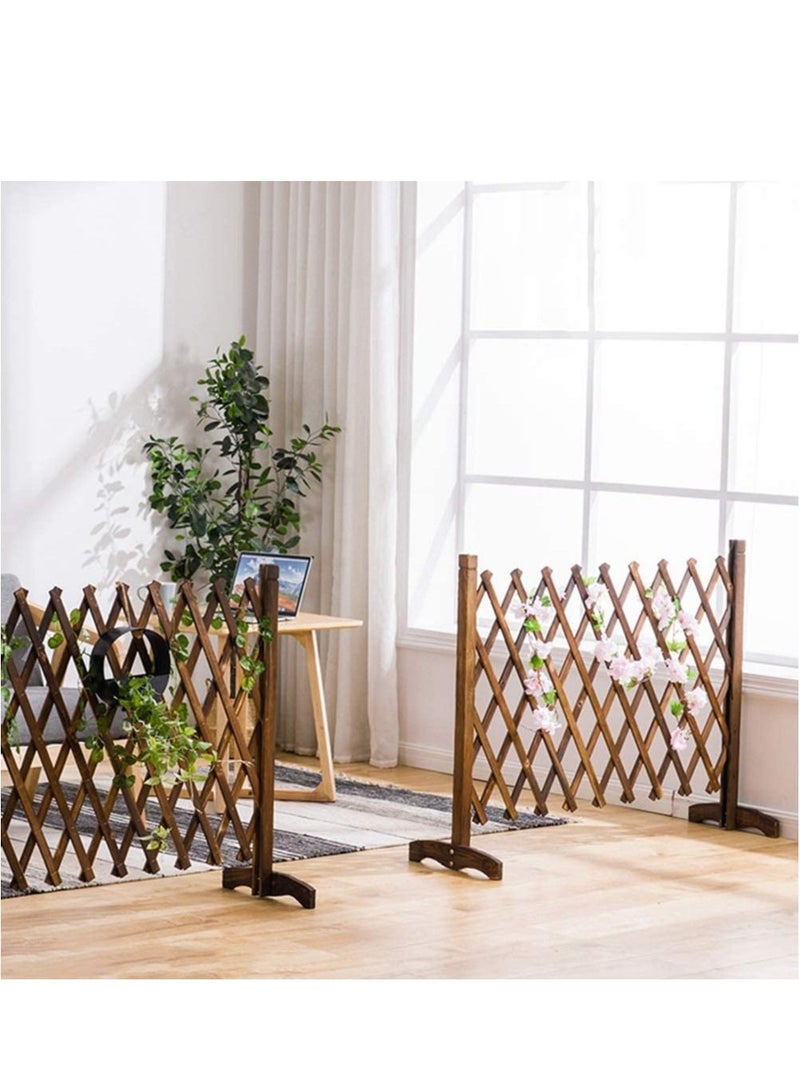 LINGWEI Wooden Trellis Fence Brown 98x120cm 2pcs - Image 1
