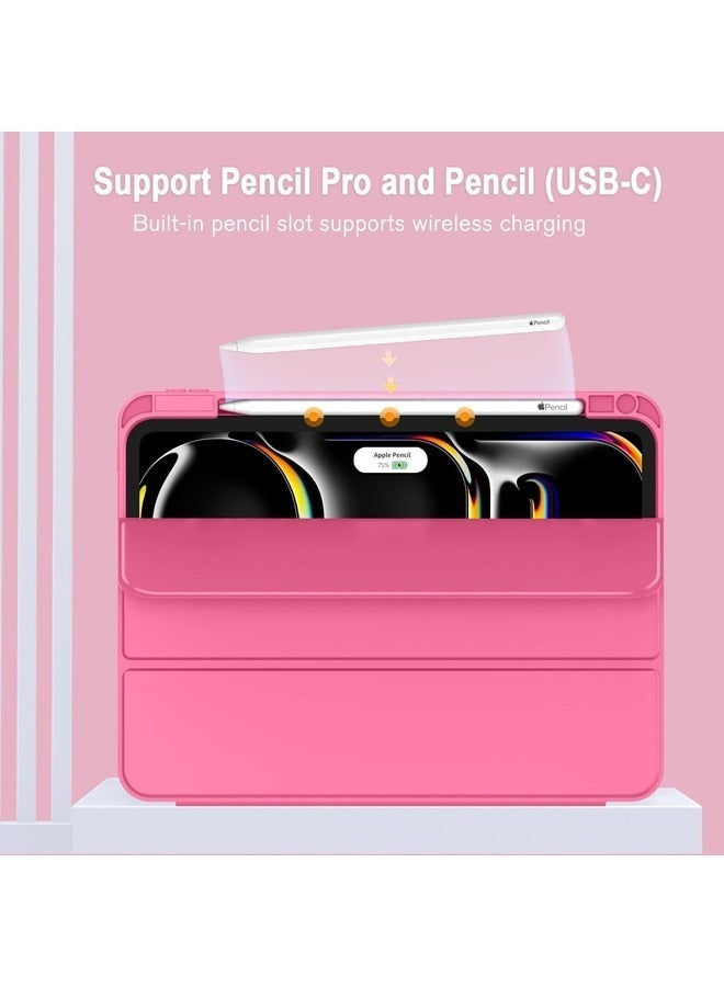 2024 iPad Pro 13 Inch Smart Case – Pink with Pencil Holder, Touch ID Support, and Auto Wake/Sleep Feature - Image 3