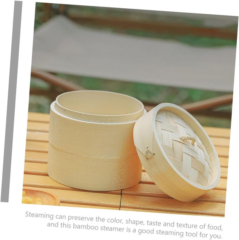 Dumpling Steamer Large Size Natural Food Steamer with Lid Kitchen Cooking Tool for Household and Outdoor Camping Use - Image 5