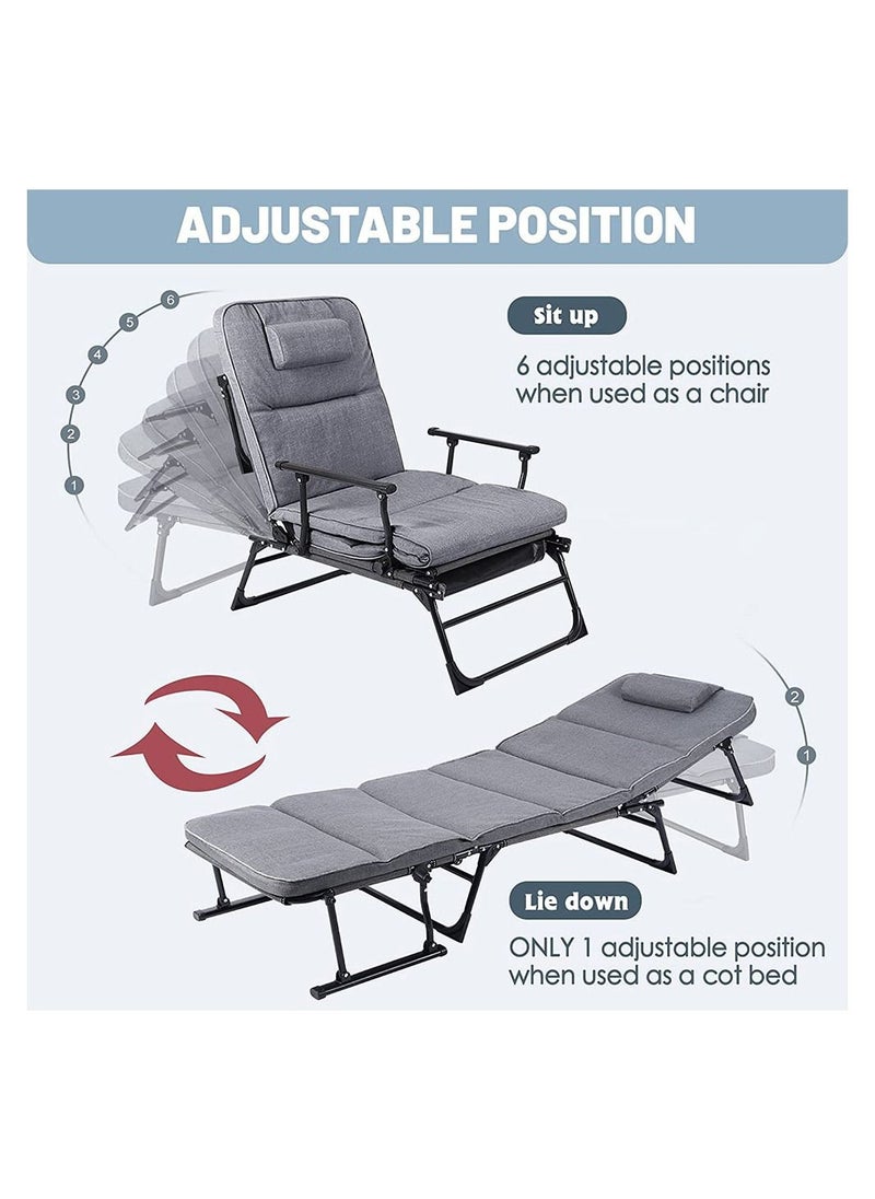Cool Baby - COOLBABY Folding Sleeping Cots for Adults Folding Chaise Lounge Chairs Outdoor Portable Folding Bed Cot Lounge Chair - Image 1