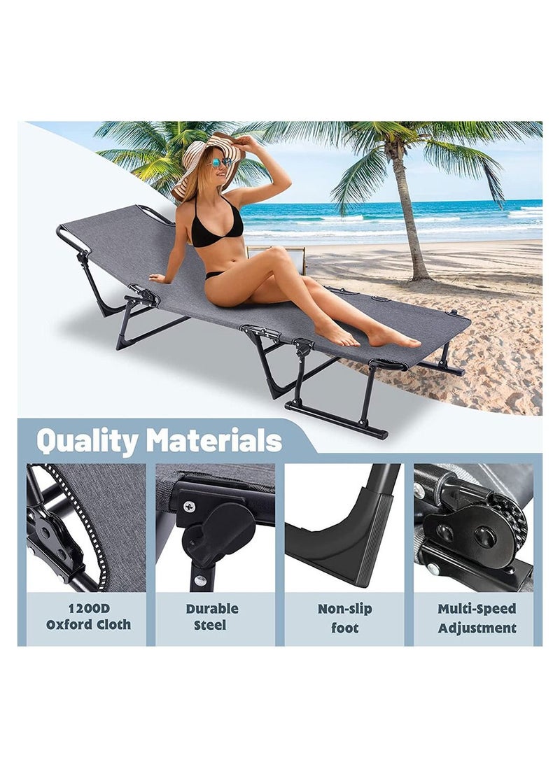 Cool Baby - COOLBABY Folding Sleeping Cots for Adults Folding Chaise Lounge Chairs Outdoor Portable Folding Bed Cot Lounge Chair - Image 1