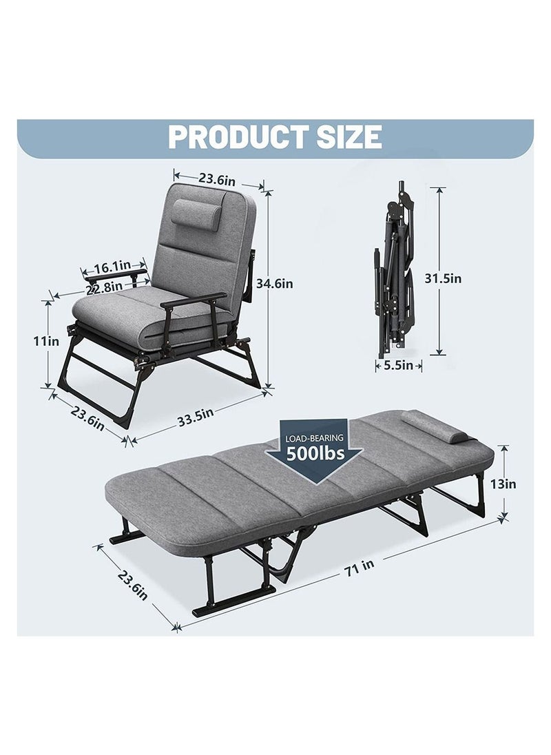 Cool Baby - COOLBABY Folding Sleeping Cots for Adults Folding Chaise Lounge Chairs Outdoor Portable Folding Bed Cot Lounge Chair - Image 1
