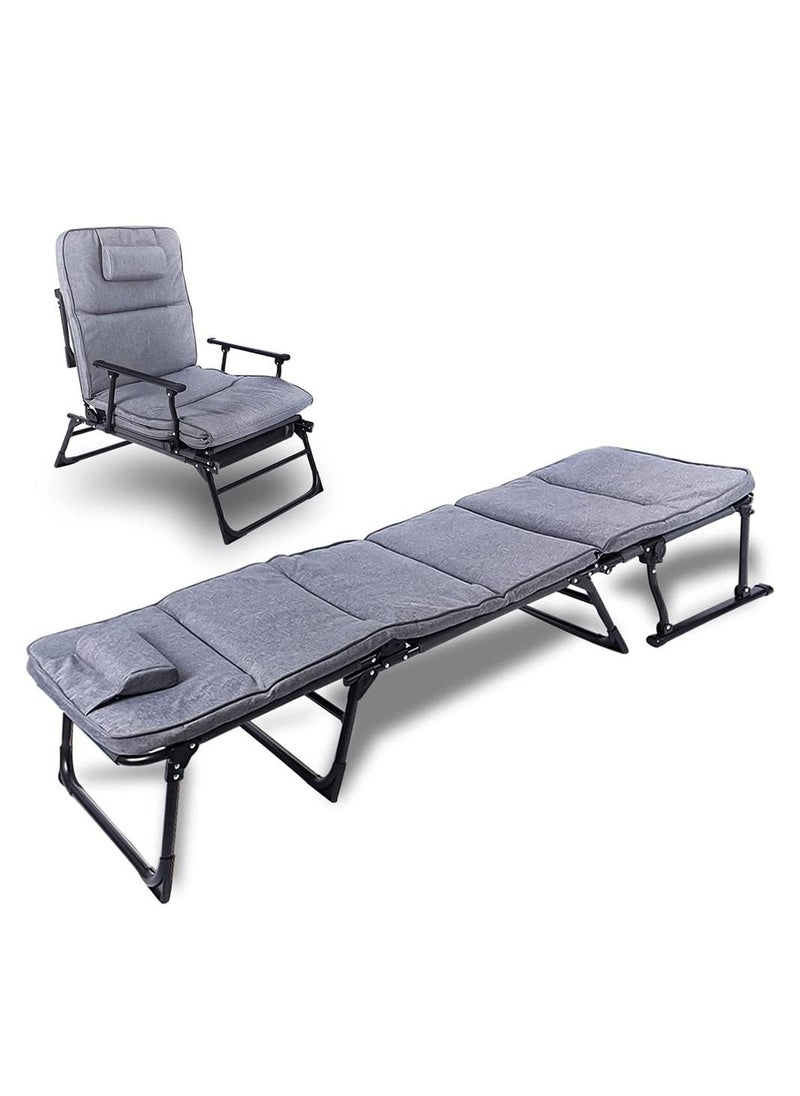 Cool Baby - COOLBABY Folding Sleeping Cots for Adults Folding Chaise Lounge Chairs Outdoor Portable Folding Bed Cot Lounge Chair - Image 1