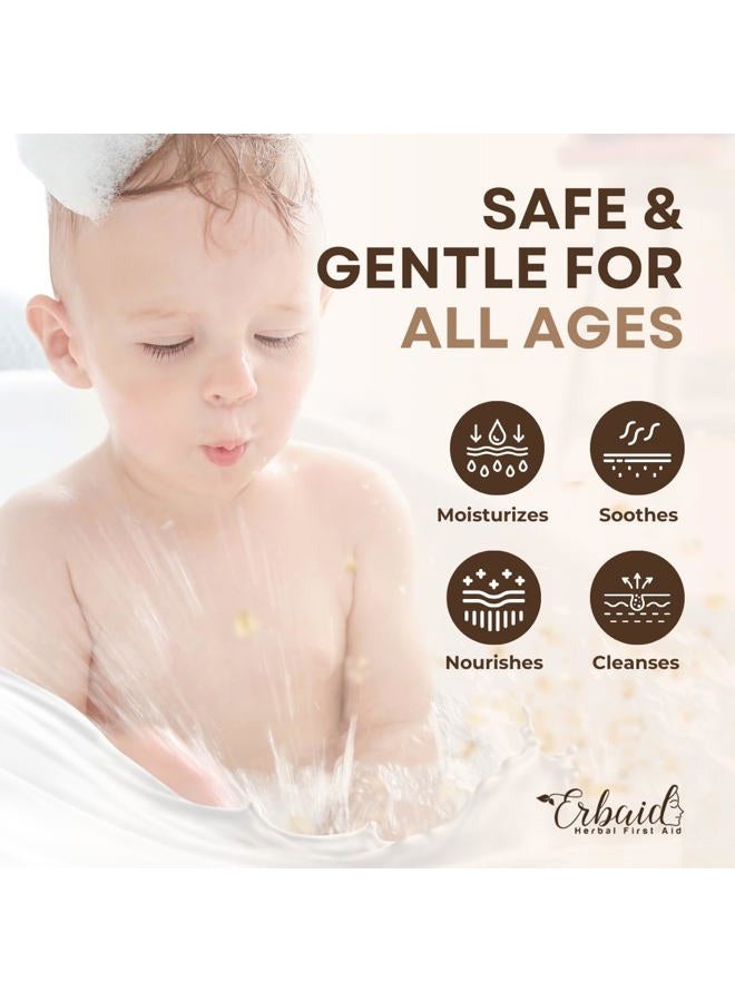 Erbaid Oatmeal Soap – Natural Oatmeal & Honey Goat Milk Soap Bar – Face & Body Wash for Eczema, Psoriasis, Dry, Itchy, Sensitive Skin Relief – Unscented Wash Great for Kids, Babies – Handcrafted, Made in USA - Image 3