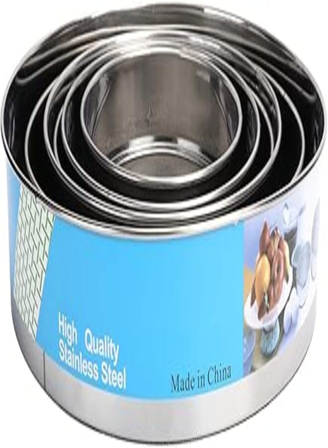 Natudeco Flour Sifter, 6 Pieces Stainless Steel Fine Mesh Flour Sieve Set, Round Shape Flour Filter Sieve, Kitchen Tools for Baking Cakes, Bread, Chef