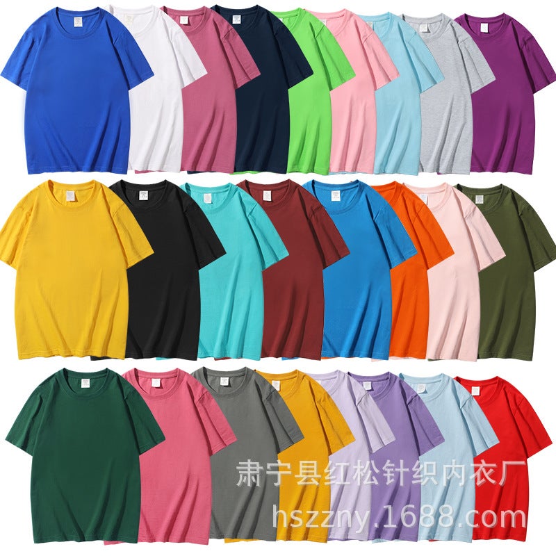 Summer trendy wholesale T-shirt men's short-sleeved pure cotton popular T-shirt round neck student half-sleeved solid color sweater - Image 5