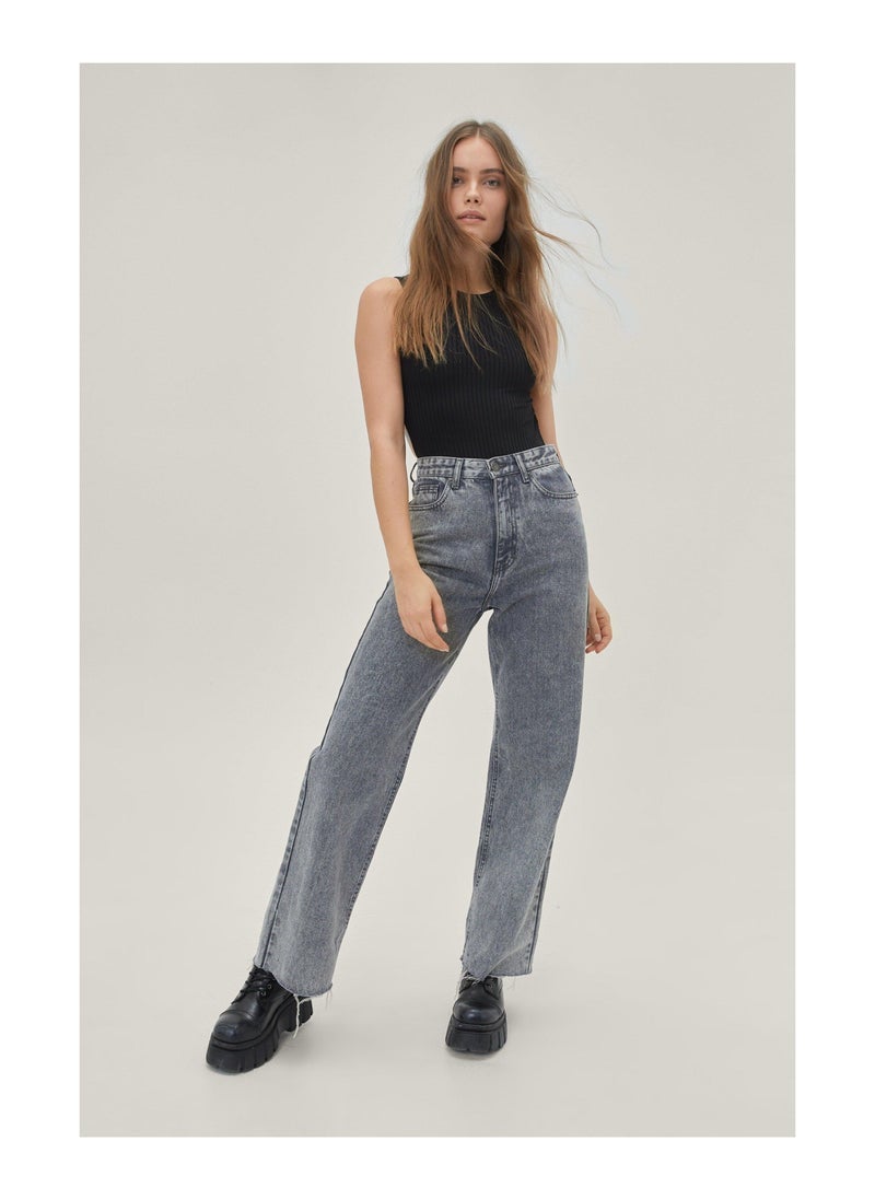 NASTY GAL - Ribbed Cut Out High Leg Bodysuit - Image 1