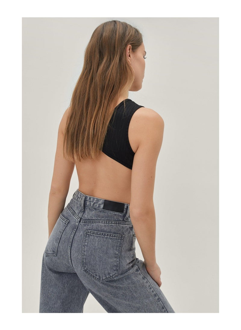 NASTY GAL - Ribbed Cut Out High Leg Bodysuit - Image 1