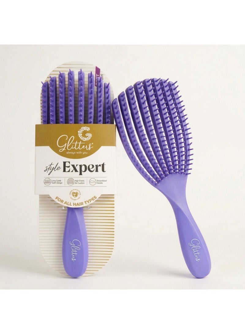 Glitters AuraFlow Detangling Hairbrush - Vent Brush for Fast Drying & Easy Styling - Image 1