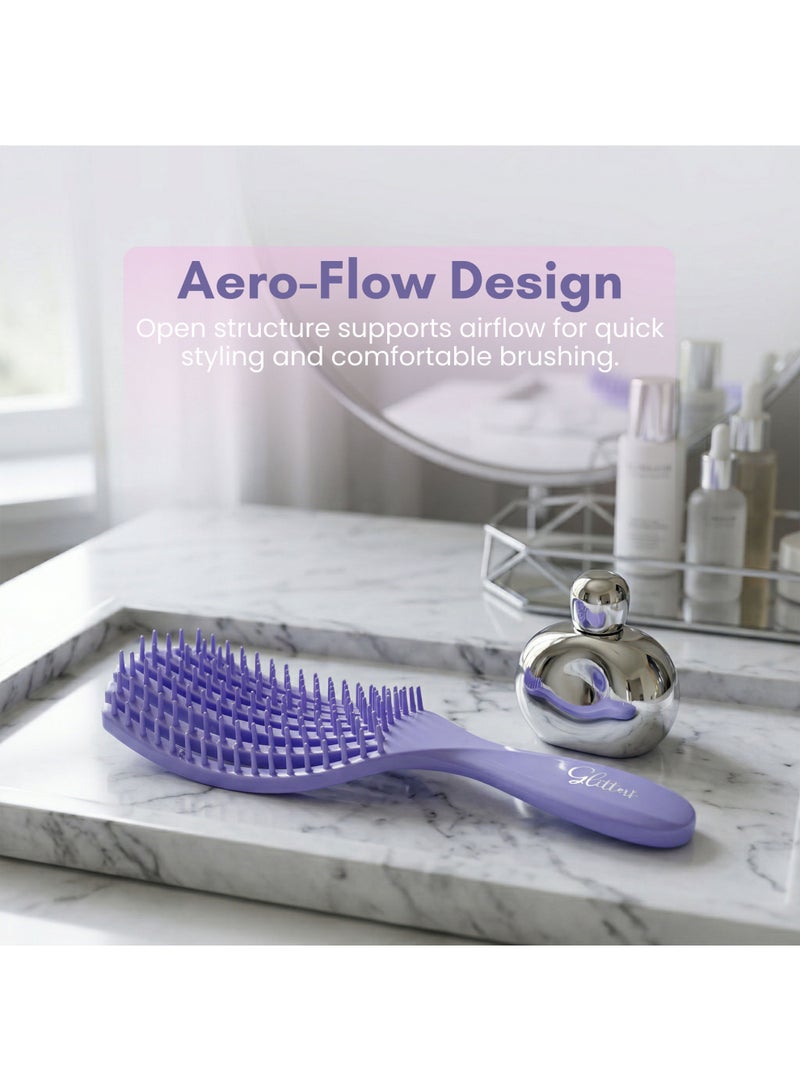 Glitters AuraFlow Detangling Hairbrush - Vent Brush for Fast Drying & Easy Styling - Image 5