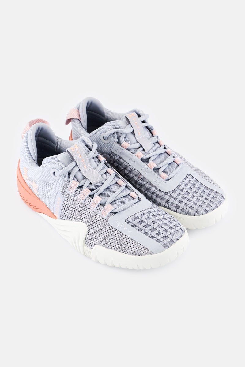 UNDER ARMOUR أحذية تدريب نسائية تريبيس ريجن 6 مزودة بأربطة، رمادي - Image 4