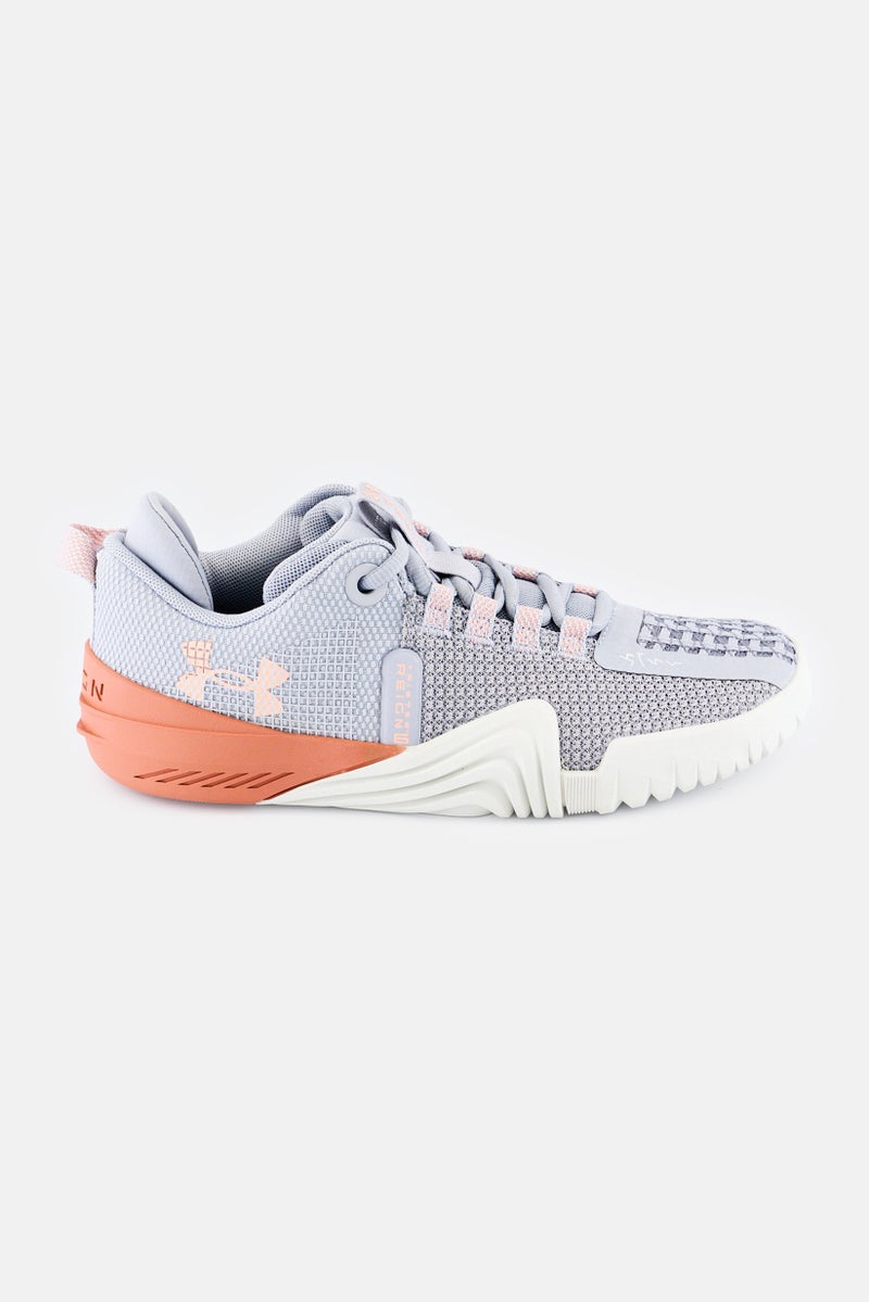 UNDER ARMOUR أحذية تدريب نسائية تريبيس ريجن 6 مزودة بأربطة، رمادي - Image 2