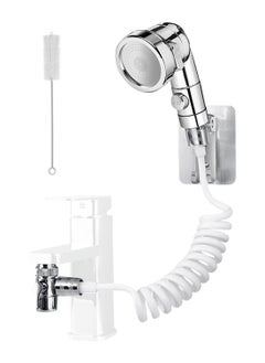 Syarme Sink Faucet Sprayer Attachment, Kitchen Bathroom Pet Bathing Shower Head, with 1.5M Hose, Diverter Valv and Holder, Handheld Shower Head ​Sprayer for Bath Tub Laundry Kitchen Faucet Extension  - Image 1