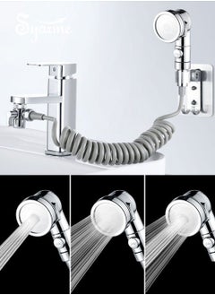 Syarme Sink Faucet Sprayer Attachment, Kitchen Bathroom Pet Bathing Shower Head, with 1.5M Hose, Diverter Valv and Holder, Handheld Shower Head ​Sprayer for Bath Tub Laundry Kitchen Faucet Extension  - Image 3