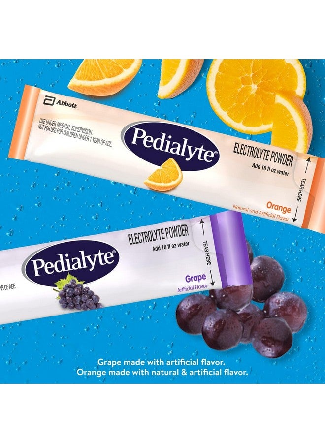 Pedialyte Electrolyte Powder, Hydration Drink for Kids & Adults, Variety Pouch: Grape and Orange, 48 Powder Packets - Image 2