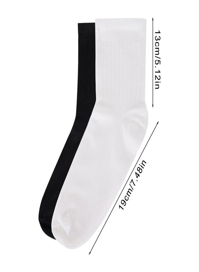 Fengek 6 Pairs Women's Tube Socks - Calf High Tube & Ankle Workout Gym Socks, Soft Tall for Daily Use (Black + White) - Image 2