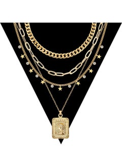 Gold Layered Necklaces For Women Trendy Retro Square Pendant Necklace Dainty Chunky Chain Choker Necklaces For Jewelry Birthday Gifts (Gold) - pzsku/Z7ABE1A0D651A66138816Z/45/_/1735816859/82930c40-57b2-4df5-8f93-95aafb26cece