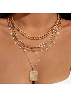 Gold Layered Necklaces For Women Trendy Retro Square Pendant Necklace Dainty Chunky Chain Choker Necklaces For Jewelry Birthday Gifts (Gold) - pzsku/Z7ABE1A0D651A66138816Z/45/_/1735816863/ed29104e-b354-4204-b18d-0406539fbe16