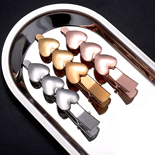 BVGA Valentine’s Day Hair Clips Cupid Heart Metal Hairpins for Women Girls Cool Punk Romantic Trio Love Alligator Clips Barrettes Fashion Styling Hair Accessory Party Gifts Silver Gold Rose Gold Tone - Image 2