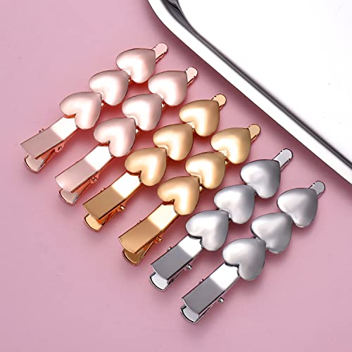 BVGA Valentine’s Day Hair Clips Cupid Heart Metal Hairpins for Women Girls Cool Punk Romantic Trio Love Alligator Clips Barrettes Fashion Styling Hair Accessory Party Gifts Silver Gold Rose Gold Tone - Image 3