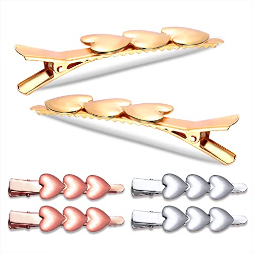 BVGA Valentine’s Day Hair Clips Cupid Heart Metal Hairpins for Women Girls Cool Punk Romantic Trio Love Alligator Clips Barrettes Fashion Styling Hair Accessory Party Gifts Silver Gold Rose Gold Tone - Image 5