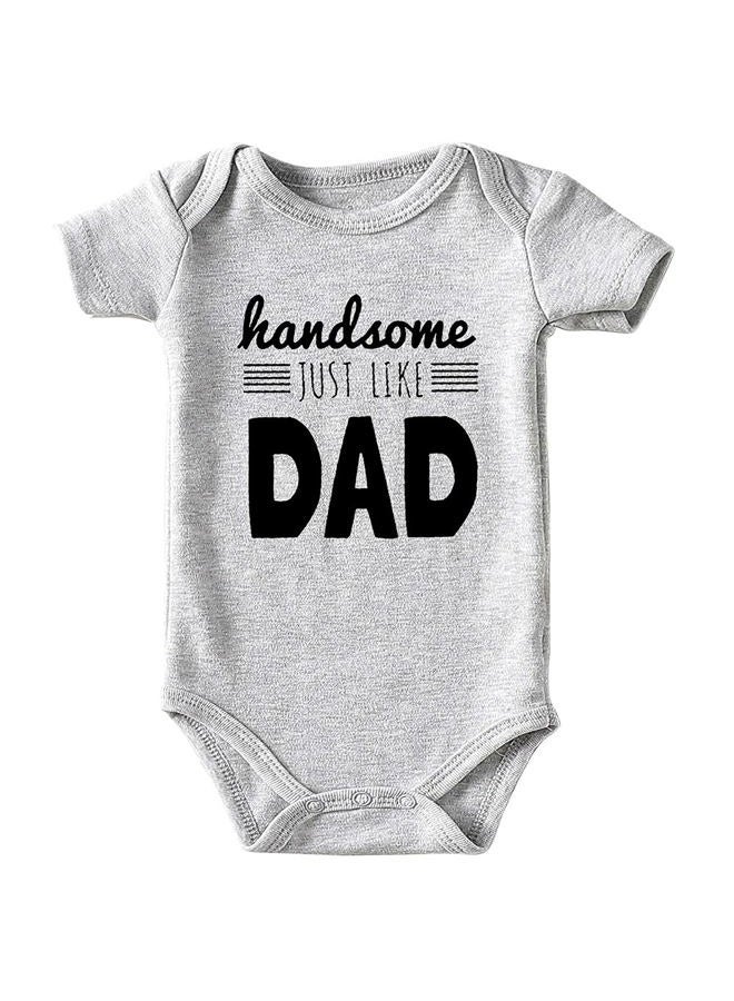 shlrzy Handsome just Like dad Newborn Baby boy Clothes Unisex Funny Baby Bodysuits for Girls, Gray, 0-3 months - Image 1