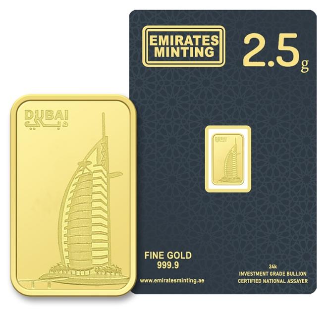 الإمارات مينتنج الإمارات مينتينج سبيكة ذهب 2.5 جرام - تصميم برج العرب - نقاء 999.9 - Image 1