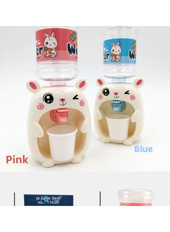 Children's Mini Cartoon Q Cute Duck Fun Water Dispenser Electric Sound And Light Simulation Play House Beverage Machine Kitchen Toys-Color:Blue Cute Rabbit (without Battery) - Image 3