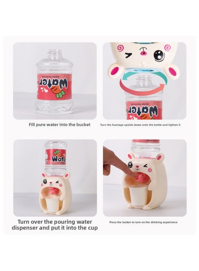 Children's Mini Cartoon Q Cute Duck Fun Water Dispenser Electric Sound And Light Simulation Play House Beverage Machine Kitchen Toys-Color:Blue Cute Rabbit (without Battery) - Image 5