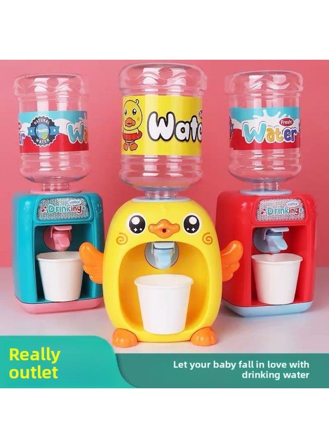 Children's Mini Cartoon Q Cute Duck Fun Water Dispenser Electric Sound And Light Simulation Play House Beverage Machine Kitchen Toys-Color:Blue Cute Rabbit (without Battery) - Image 2