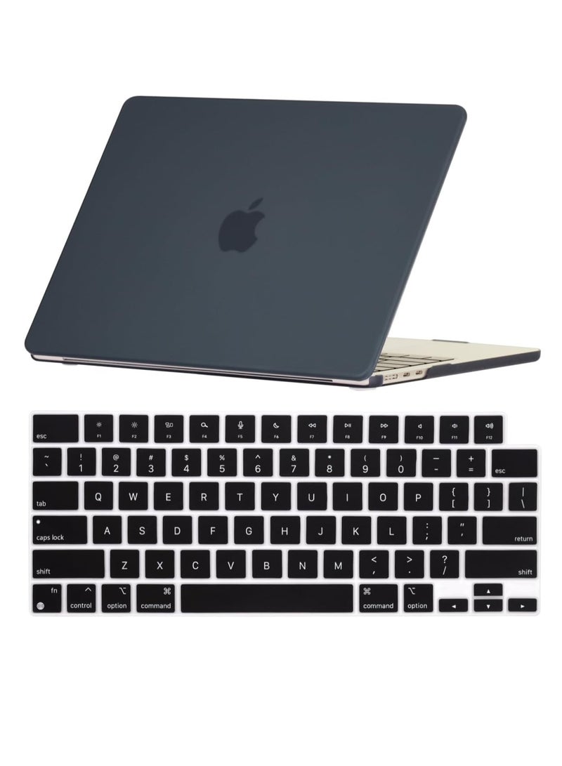 Compatible with M2 MacBook Air 15 Inch Case 2023 A2941 Plastic Hard Shell with Keyboard Cover for MacBook Air 15.3 Inch with M2 Chip & Liquid Retina Display Touch ID  Matte Black - Image 1