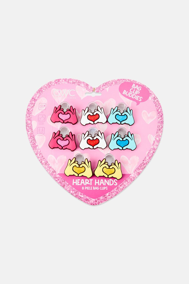 COOK WITH COLOR 8 Pieces Heart Hands Bag Clip Buddies, Multicolor - Image 1