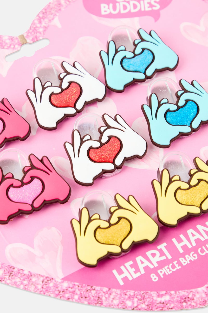 COOK WITH COLOR 8 Pieces Heart Hands Bag Clip Buddies, Multicolor - Image 3